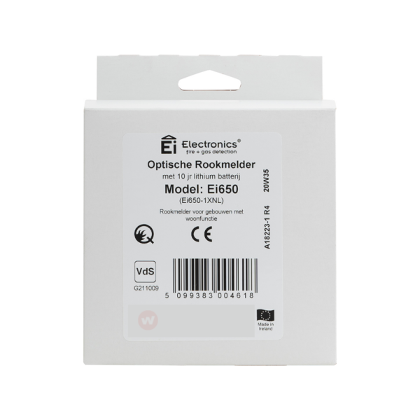 EI650 EI Electronics Rookmelder 10 jaar lithium accu EI650 EI Electronics Rookmelder 10 jaar lithium accu