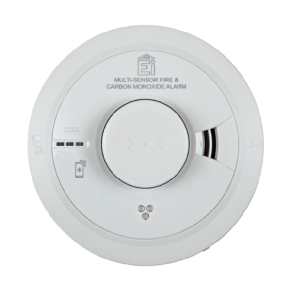 Ei3030 Ei Electronics multisensor rookmelder en koolmonoxidemelder op 230 volt met optische rookdetectie en CO-detectie. Betrouwbare melder voor woningen, appartementen, slaapkamers en bij cv-ketels. Voldoet aan NEN 2555 en EN 14604 en zorgt voor brandveilig wonen met betrouwbare detectie en luid alarm