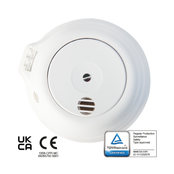 Firehawk FHN250 RB rookmelder 230 volt met 10 jaar lithium back-up batterij en Fast-Fix montage – rookbeveiliging voor woning en project