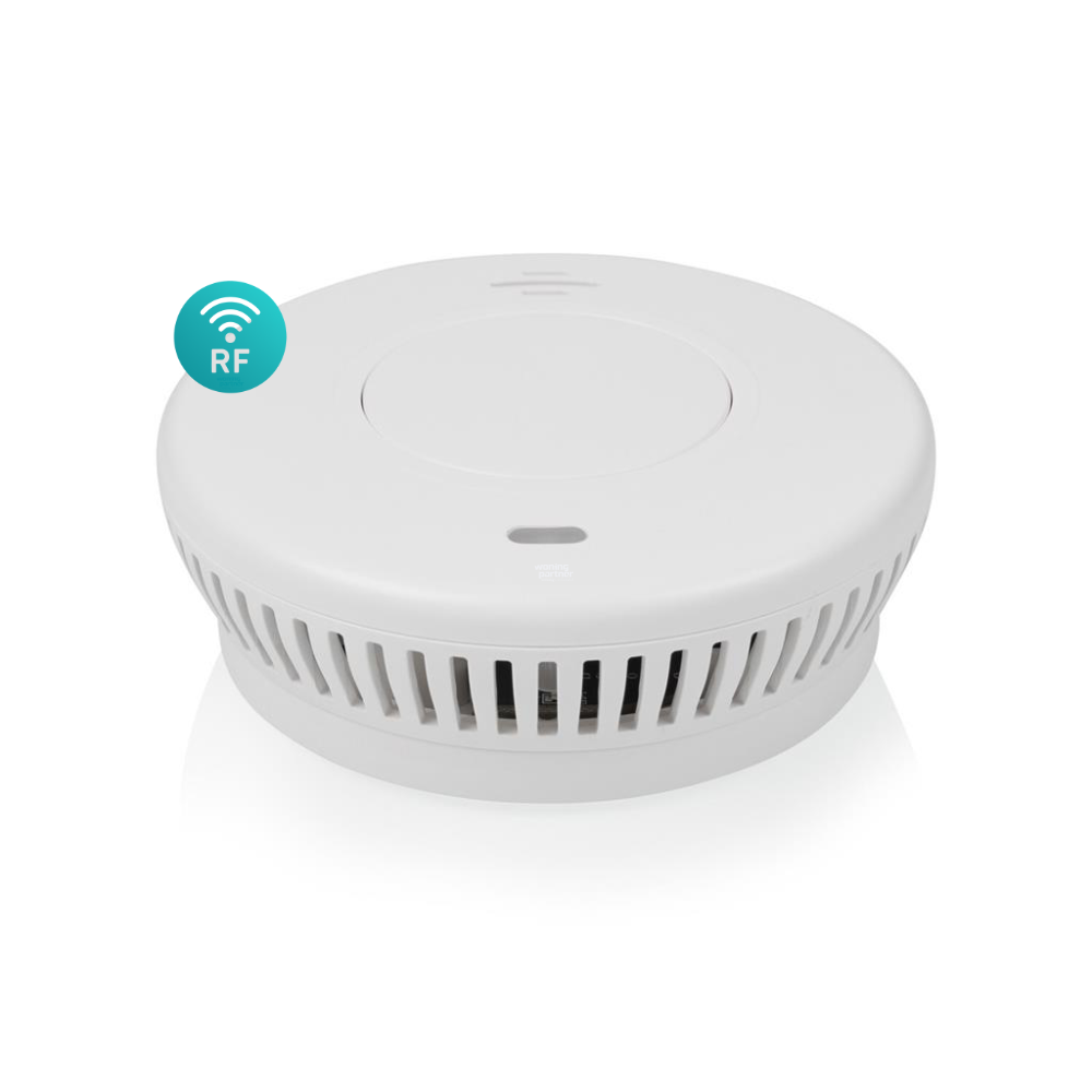 Smartwares FSM 17001 rookmelder draadloos koppelbaar 10 jaar batterij zijaanzicht Smartwares FSM 17001 rookmelder RF draadloos koppelbaar 10 jaar batterij