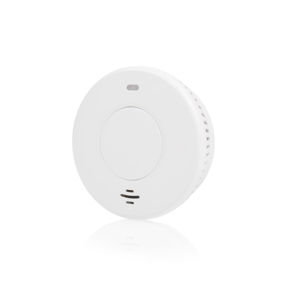 Smartwares FSM 17001 rookmelder draadloos koppelbaar 10 jaar zijaanzicht Smartwares FSM 17001 rookmelder draadloos koppelbaar 10 jaar batterij schuine voorzijde