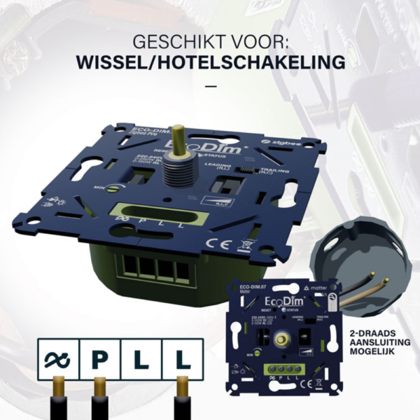 EcoDim.07 Led dimmer Matter druk/draai 0-250W RLC - Afbeelding 5