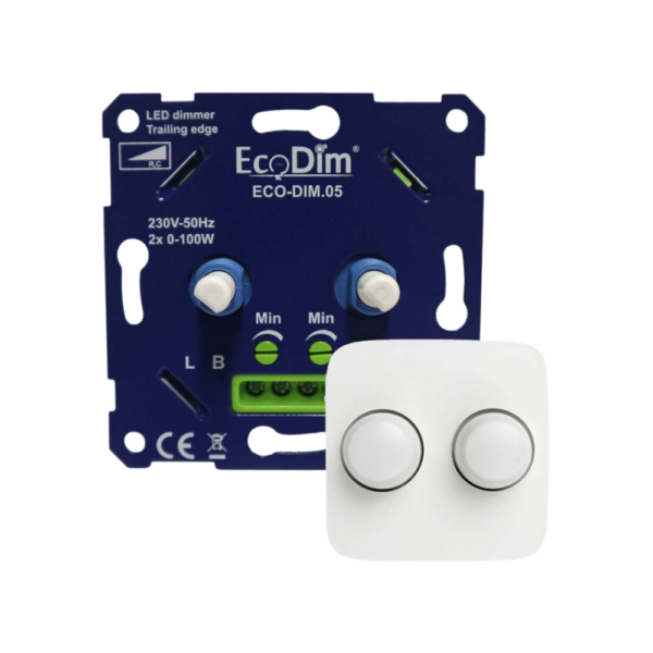 EcoDim ED-10003 Duo dimmerknop passend in Busch-Jaeger Reflex SI - Afbeelding 2