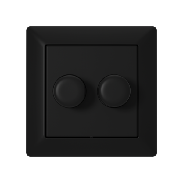 ED-10005B Duo dimmerknop passend in Gira - Jung - Merten | Mat zwart