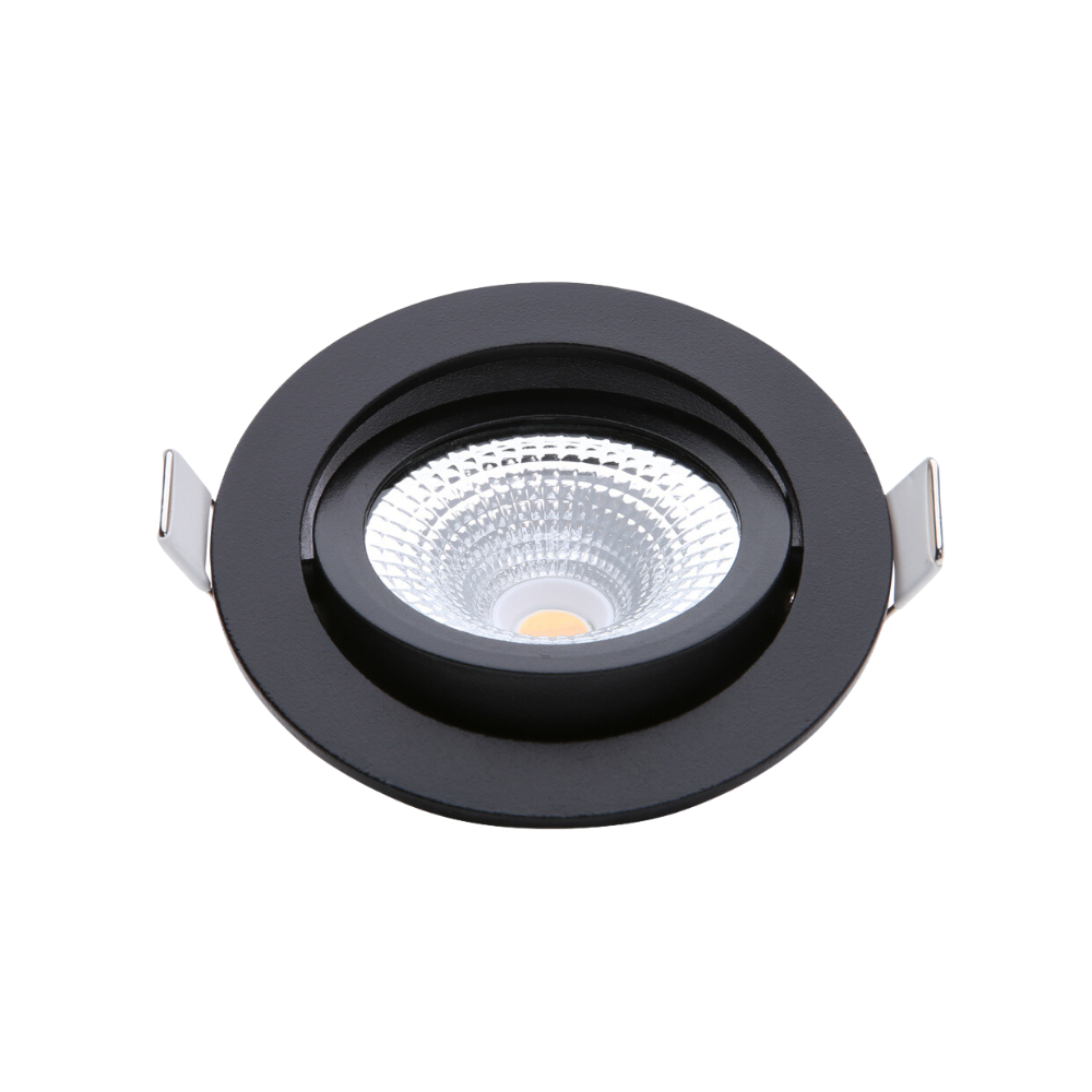 ED-10023 Led inbouwspot kleine inbouwdiepte IP54 dim to warm, rond, zwart, 75mm - Afbeelding 2
