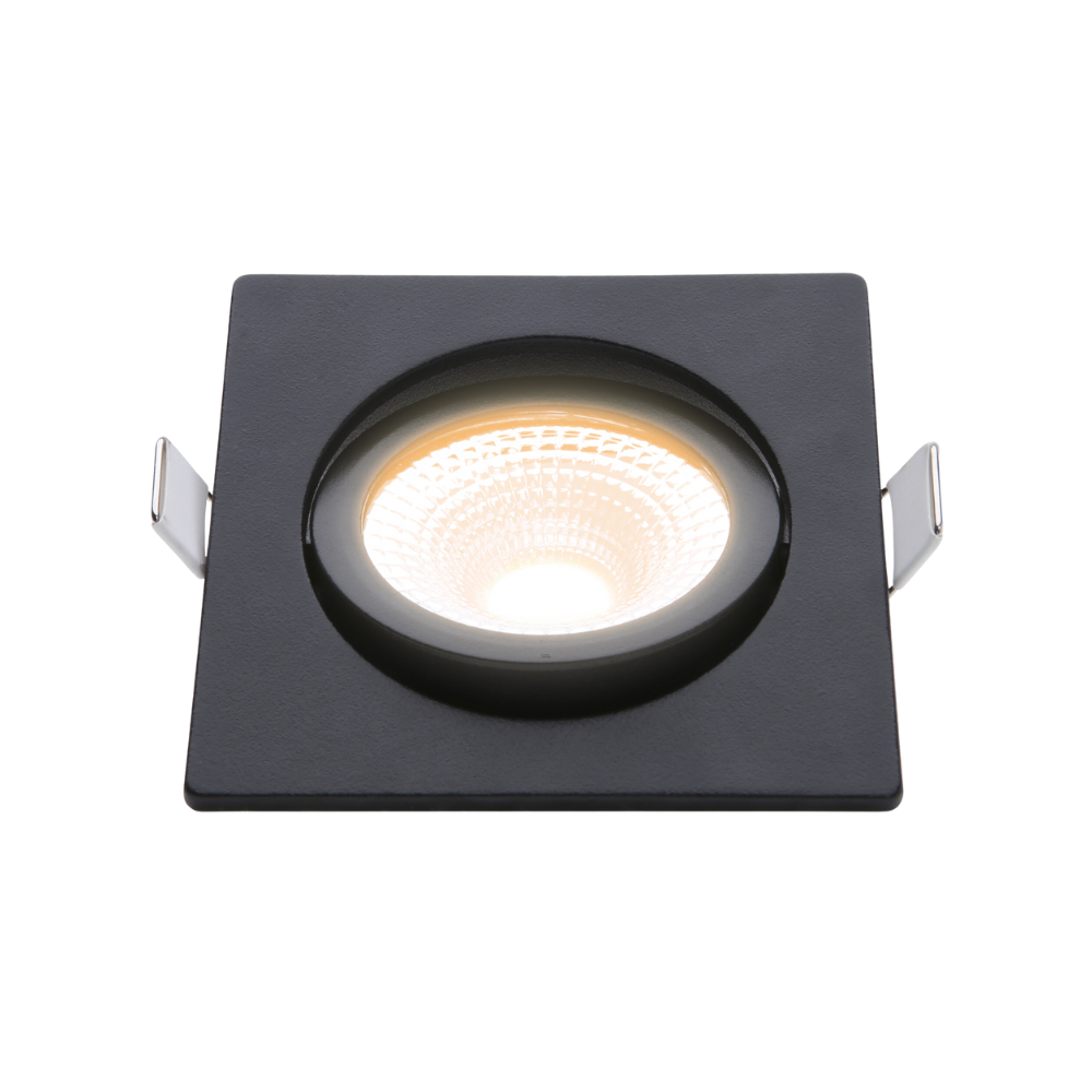 ED-10026 Led inbouwspot kleine inbouwdiepte IP54 dim to warm, vierkant, zwart, 75mm - Afbeelding 4