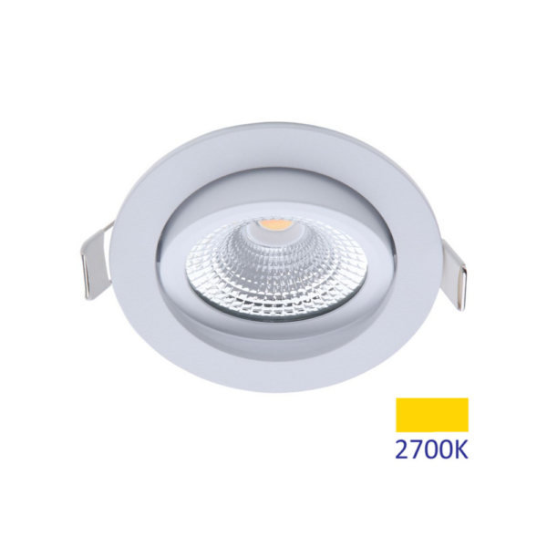 ED-10028 Led inbouwspot kleine inbouwdiepte IP54 warm wit, rond, wit, 75mm