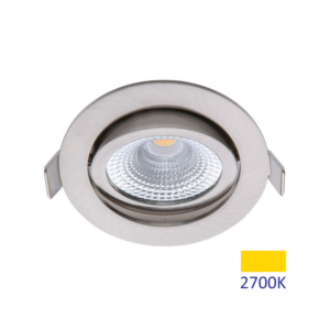 ED-10030 Led inbouwspot kleine inbouwdiepte IP54 warm wit, rond, geb. nikkel, 75mm