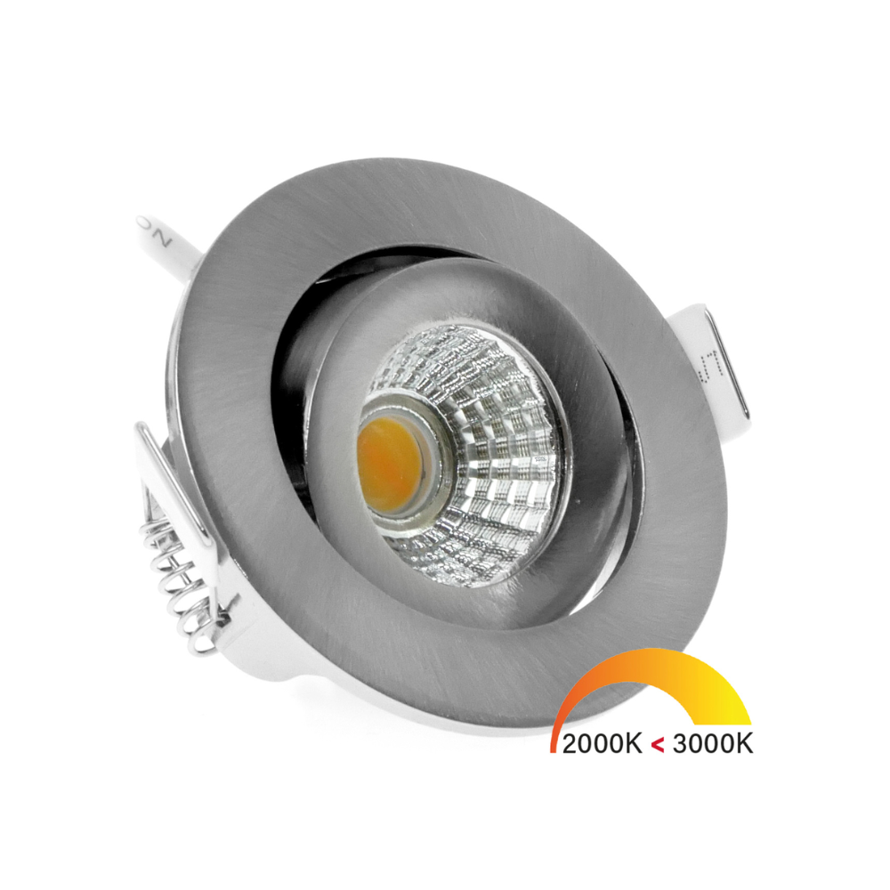 ED-10059 Led inbouwspot kleine inbouwdiepte IP54 dim to warm, rond, geb. nikkel, 55mm