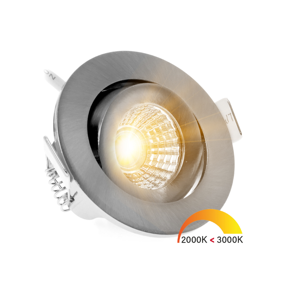 ED-10059 Led inbouwspot kleine inbouwdiepte IP54 dim to warm, rond, geb. nikkel, 55mm - Afbeelding 2