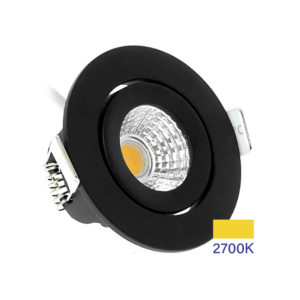 ED-10062 Led inbouwspot kleine inbouwdiepte IP54 warm wit, rond, zwart, 55mm