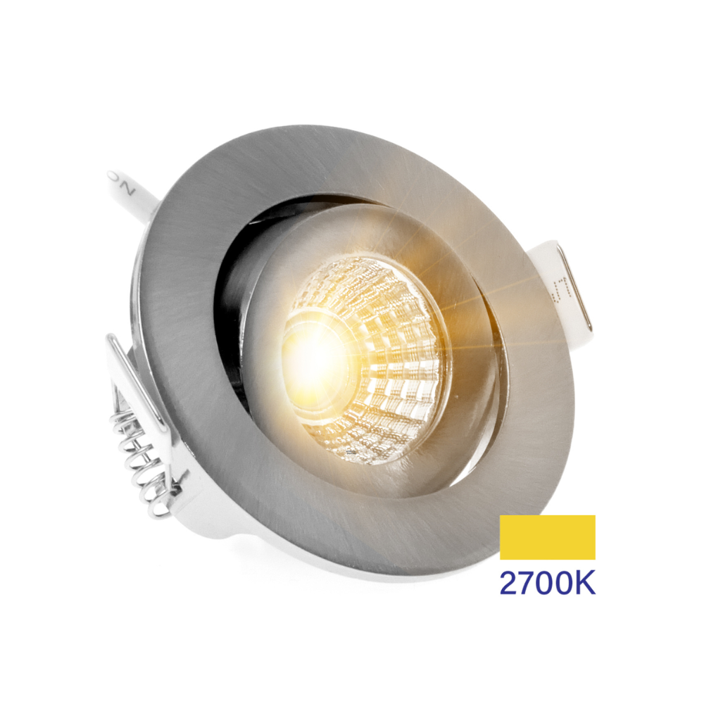 ED-10063 Led inbouwspot kleine inbouwdiepte IP54 warm wit, rond, geb. nikkel, 55mm - Afbeelding 2