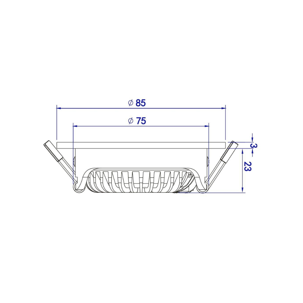 ED-10082 Led inbouwspot kleine inbouwdiepte IP54 2700K/3000K/4000K rond, zwart, 75mm - Afbeelding 8