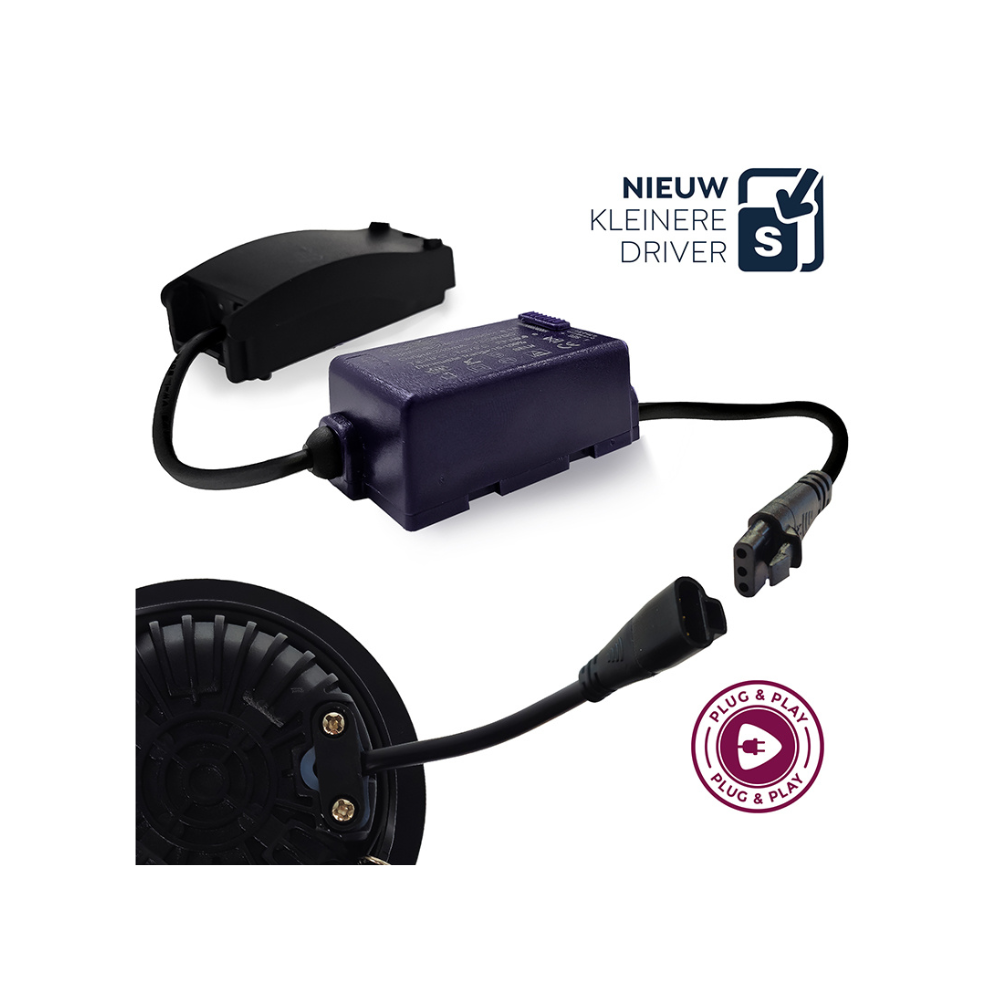 ED-10082 Led inbouwspot kleine inbouwdiepte IP54 2700K/3000K/4000K rond, zwart, 75mm - Afbeelding 7