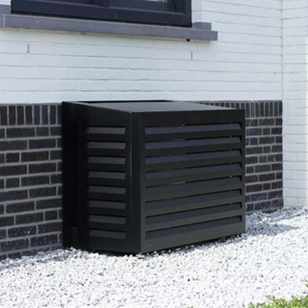 Nedco airco omkasting model mat zwart universeel klein gemonteerd aan muur Nedco airco omkasting alles-in-1 model universeel | klein | mat zwart - Afbeelding 3