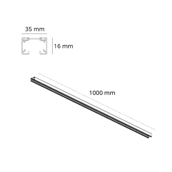 1-fase-rail LEDMAT | 100cm | zwart - Afbeelding 2