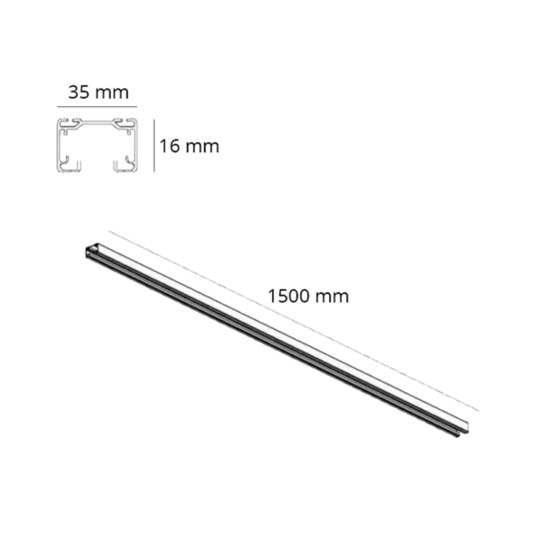 1-fase-rail LEDMAT | 150cm | zwart - Afbeelding 2