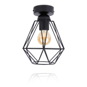Diamantvorm draadlamp | plafond | industrieel | 4W | zwart