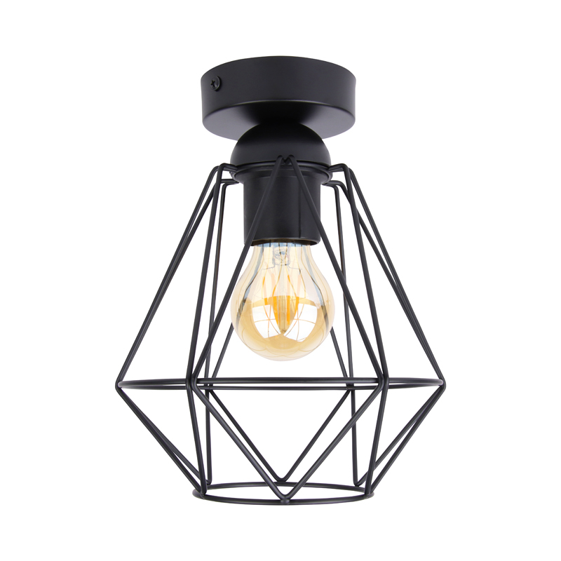 272156_02 Diamantvorm draadlamp | plafond | industrieel | 4W | zwart - Afbeelding 9