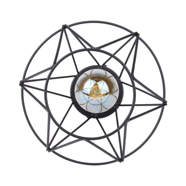 Diamantvorm draadlamp | plafond | industrieel | 4W | zwart - Afbeelding 5