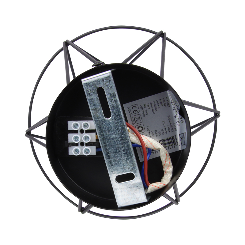 272156_05 Diamantvorm draadlamp | plafond | industrieel | 4W | zwart - Afbeelding 7