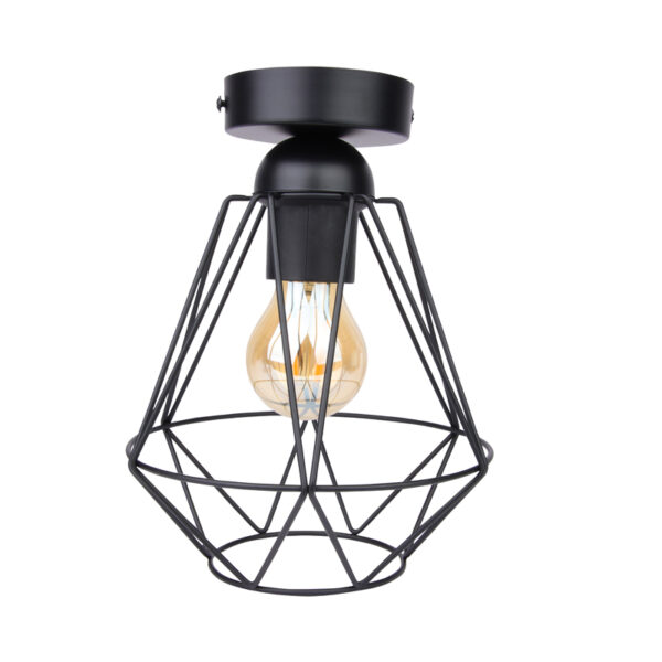 Diamantvorm draadlamp | plafond | industrieel | 4W | zwart - Afbeelding 13