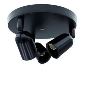 Plafondarmatuur Locaste voor 3x GU10 | Rond design | zwart