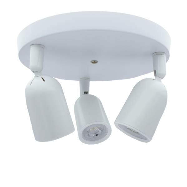 Plafondarmatuur Locaste voor 3x GU10 | Rond design | wit