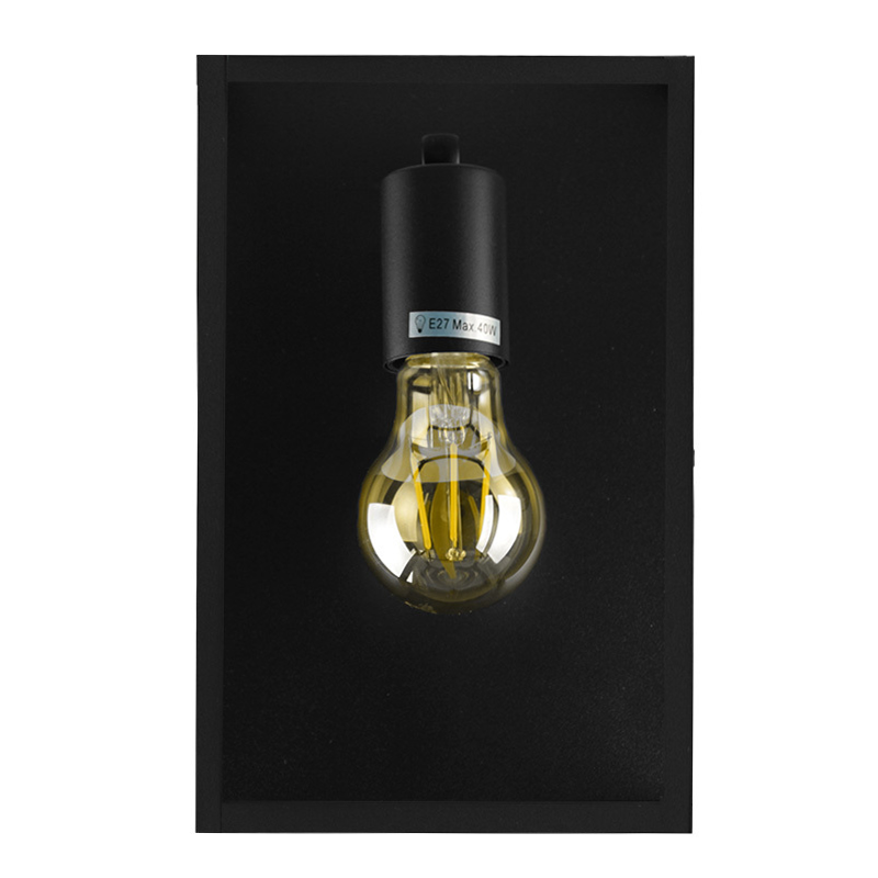 industriële wandlamp zwart met e27 fitting