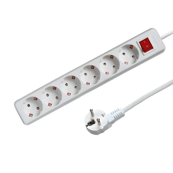 6-voudige tafelcontactdoos LEDMAT met schakelaar | 1.5m | wit
