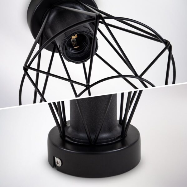 Diamantvorm draadlamp | plafond | industrieel | 4W | zwart - Afbeelding 3