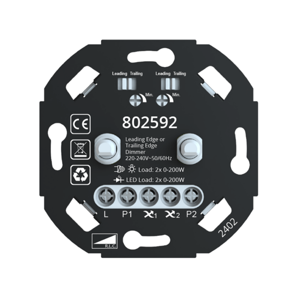 LED duo dimmer voordeel | 2x200w | fase af- en aansnijding - Afbeelding 5
