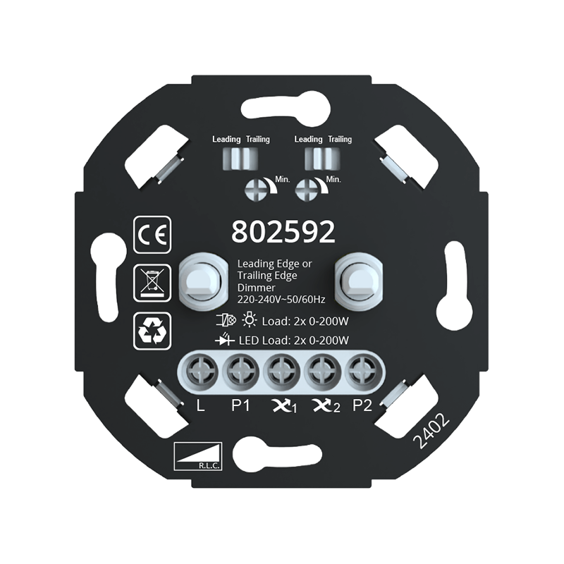 LED duo dimmer voordeel | 2x200w | fase af- en aansnijding - Afbeelding 5