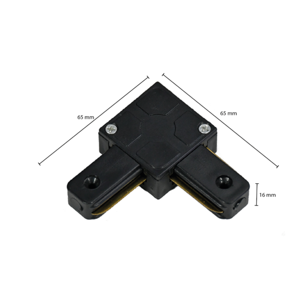 1-fase-rail l-vorm connector LEDMAT  | zwart - Afbeelding 8
