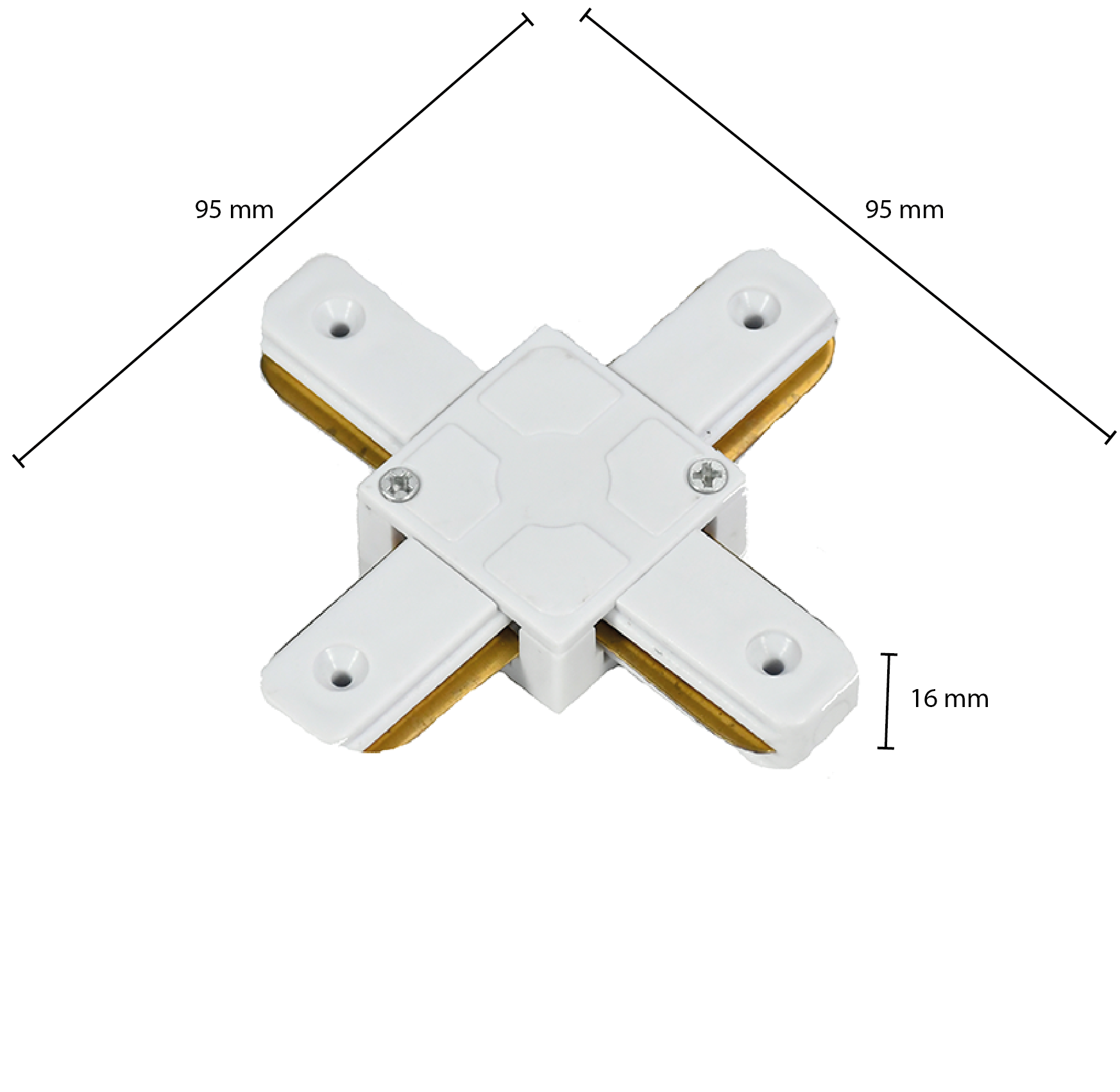 849718 1-fase-rail X-vorm connector LEDMAT | wit - Afbeelding 4