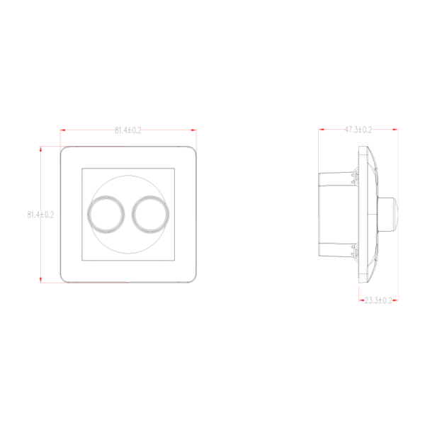 Afdekraam voor alle duo inbouw dimmers | universeel | wit - Afbeelding 2