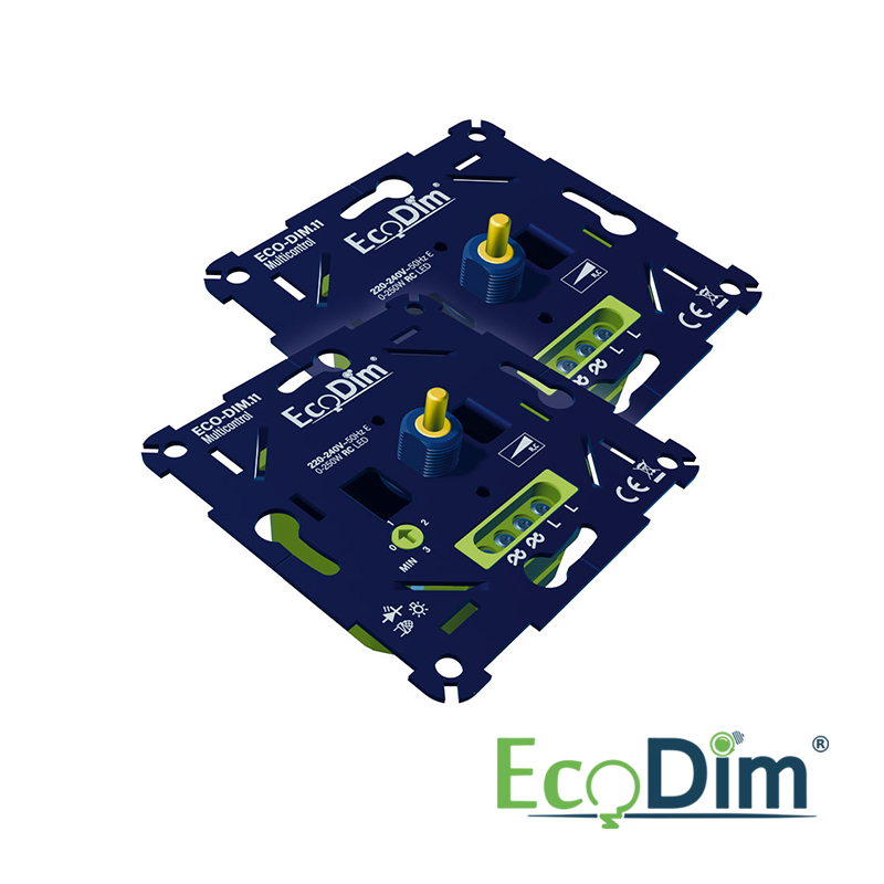 EcoDim.11 Duo Multicontrol LED dimmer | universeel | 0-250w | fase afsnijding | 2-pack