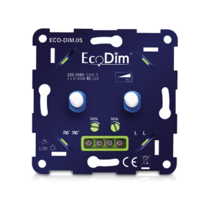 LED dimmer duo EcoDim.05 | 2x 0-100w | fase afsnijding RC