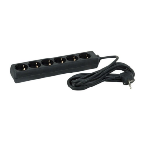 6-voudige tafelcontactdoos LEDMAT | zwart