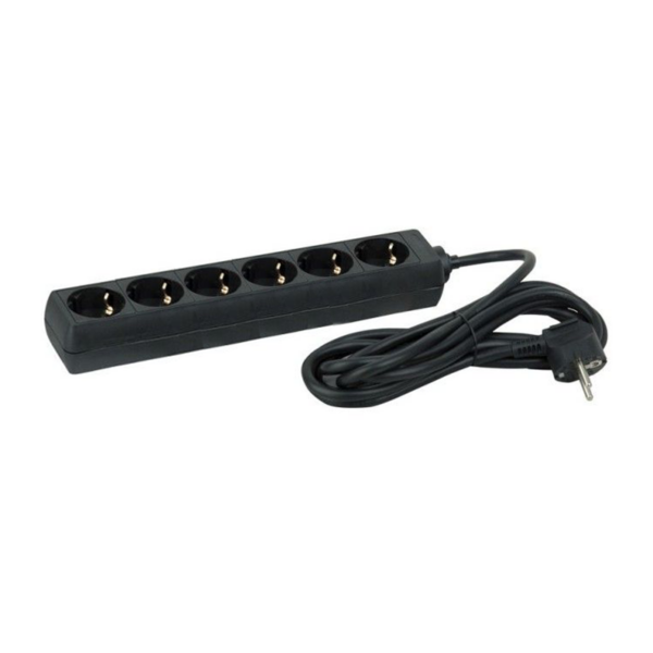 6-voudige tafelcontactdoos LEDMAT | zwart