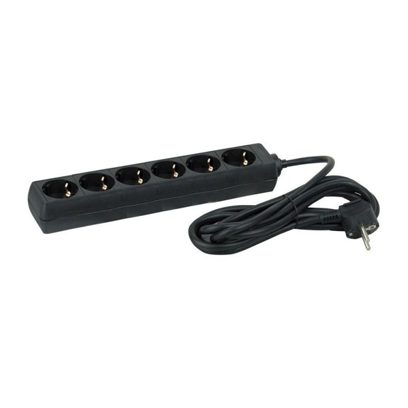 6-voudige tafelcontactdoos LEDMAT | zwart