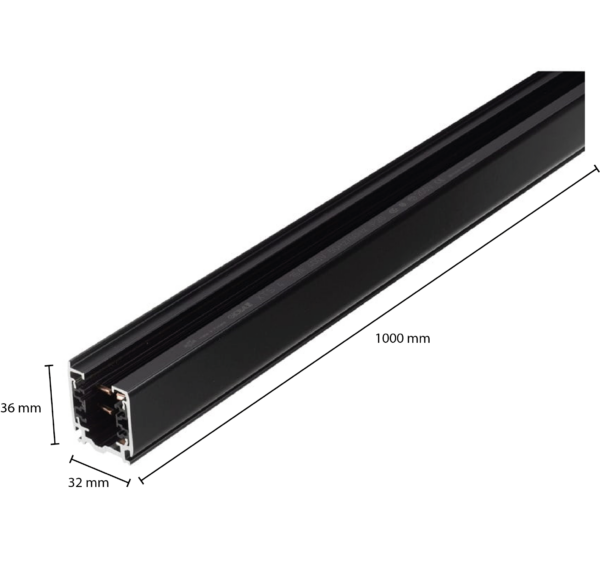 3-fase-rail LEDMAT | 100cm | zwart - Afbeelding 3