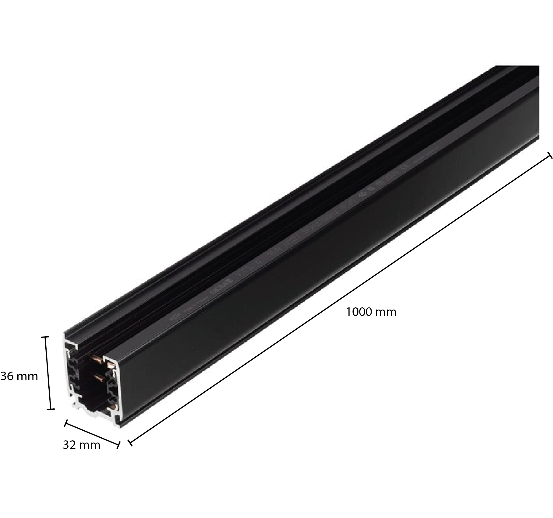 3-fase-rail LEDMAT | 100cm | zwart - Afbeelding 3