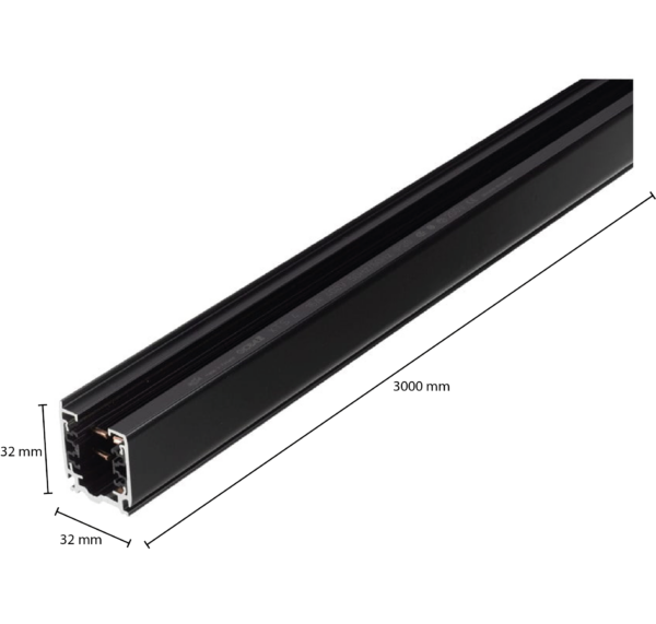 3-fase-rail LEDMAT | 300cm | zwart - Afbeelding 4