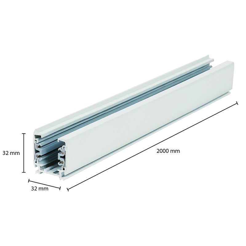3-fase rail-200cm-wit