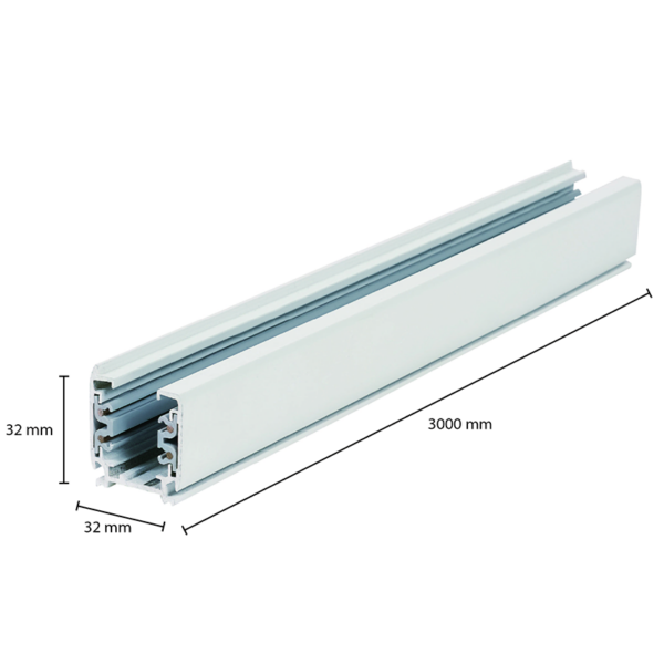 3-fase rail-300cm-wit