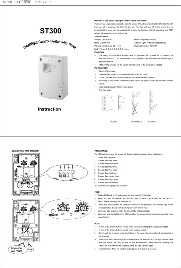 ST300 LEDMAT Daglichtsensor met schemershakelaar - Afbeelding 9