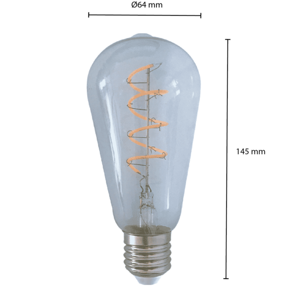 LED-filament E27 Edison dimbaar | Clear | 4 watt - Afbeelding 2