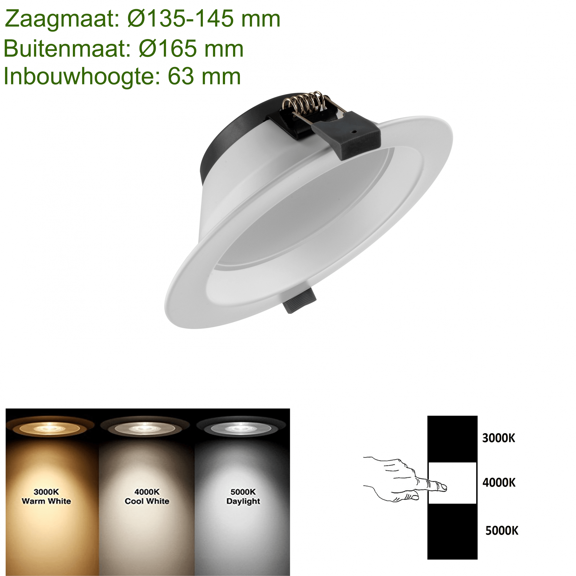 LED DOWNLIGHT 3 COLOR Ø135 18W-0