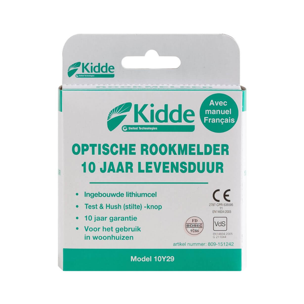 10y29 Kidde rookmelder 10 jaar lithium accu verpakking 10y29 Kidde rookmelder 10 jaar lithium accu